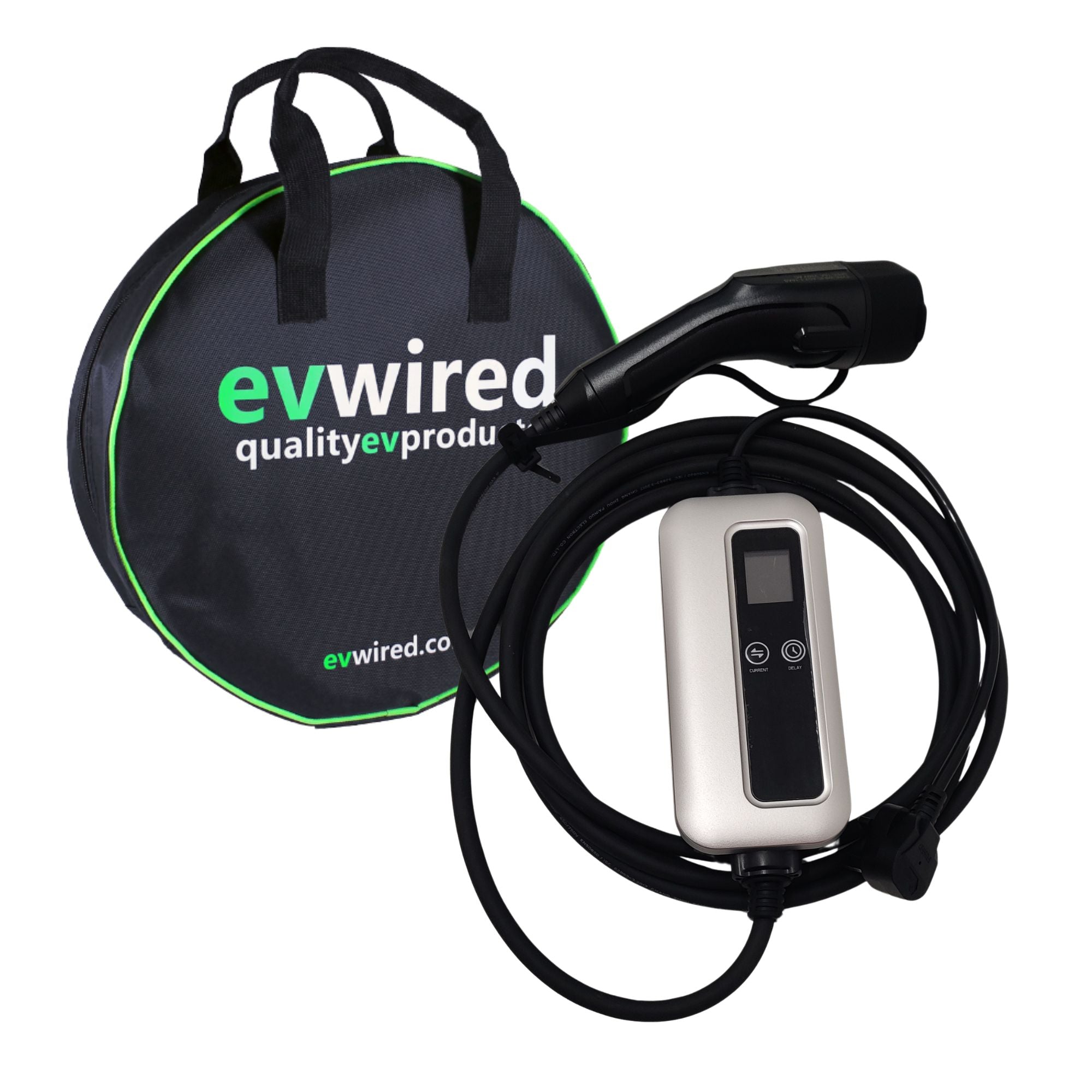 Type 2 to UK Plug EV Charging Cable 10A Adjustable 2.4kW Single Phase – Free Carry Case Included